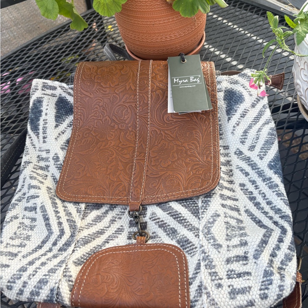 NWT Myra Bag Embossed Leather Chic Backpack S-2854 - Picture 3 of 10